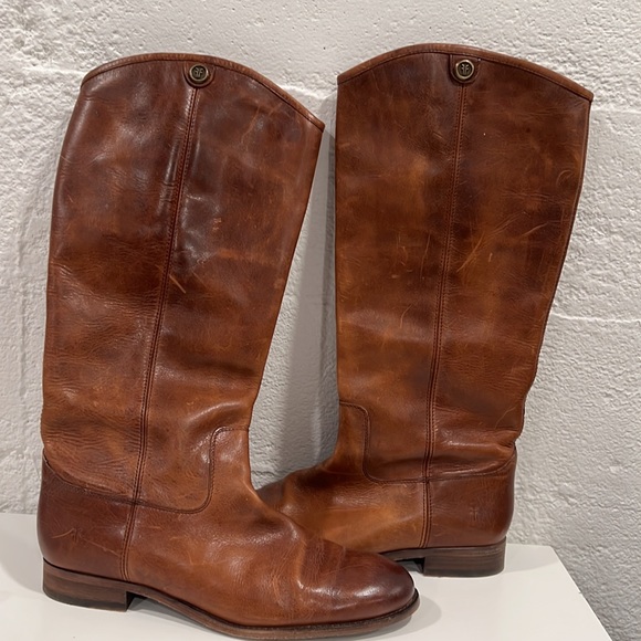 🛍️Frye⚡️Melissa Button Cognac Leather Knee High Boot Western Riding 11 - Picture 3 of 15